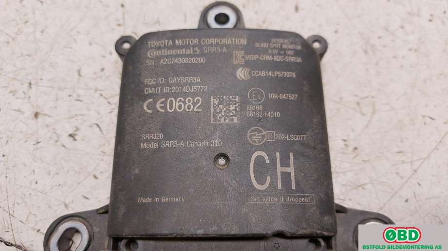 Sensor radar til Toyota C-HR 2016-->>  (TOYOTA|88162F4010|)