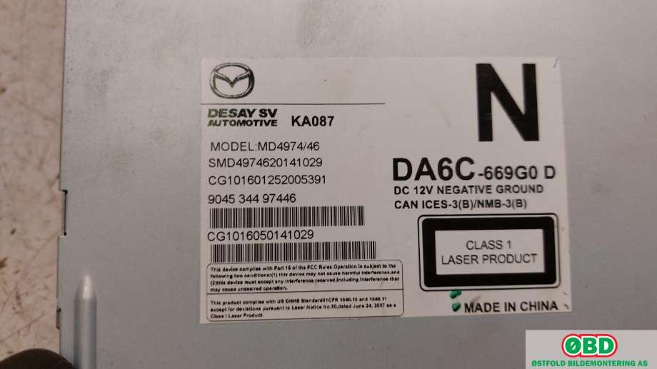 Bilstereo til Mazda CX-3 2015-2022  (MAZDA|DA6C-66-9G0D|)