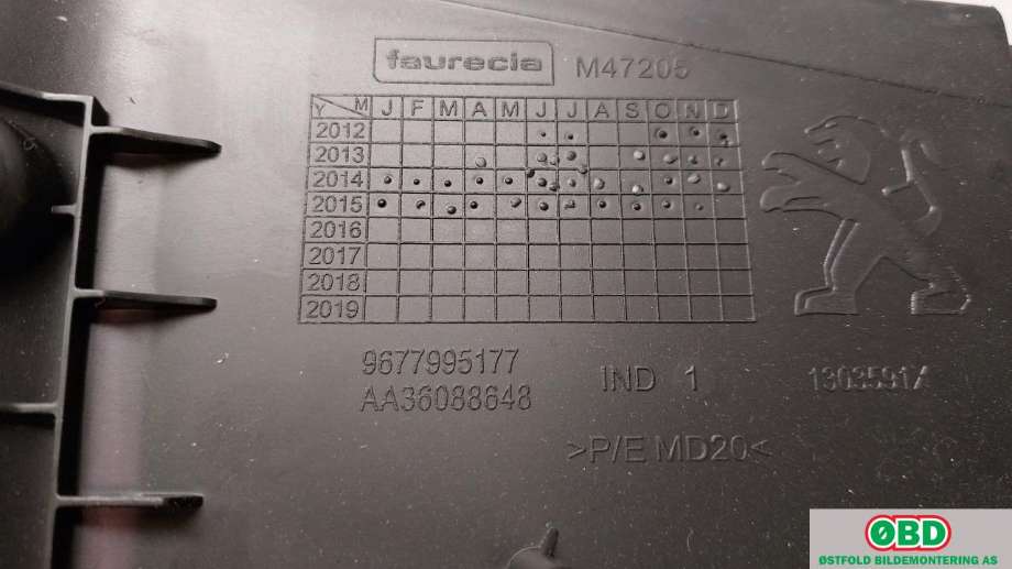 Hanskerom til Peugeot 308 2013-2021 (Type II) (PEUGEOT|16108048ZD||9677995177)