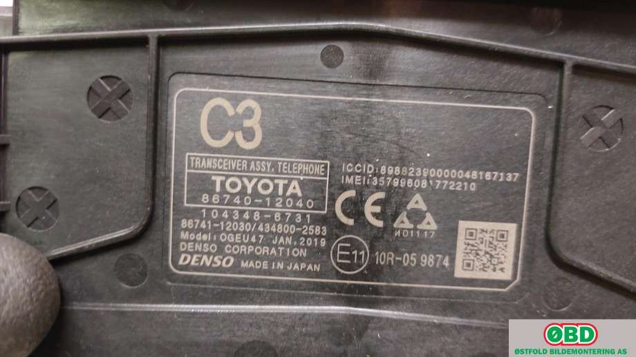 Styreenhet diverse til Toyota Corolla 2019-->> (TOYOTA|8674012040|)