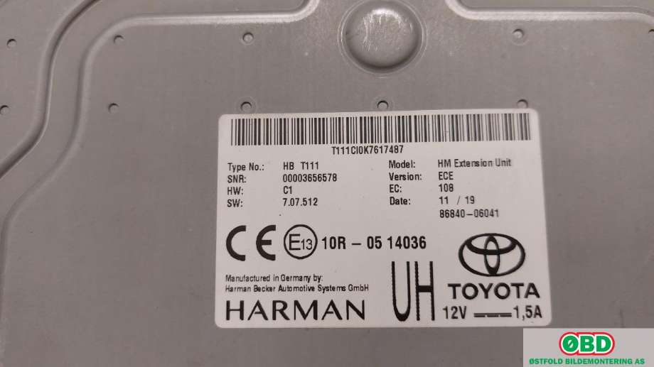 Bilstereo forsterker til Toyota Corolla 2019-->> (TOYOTA|8684006041|)