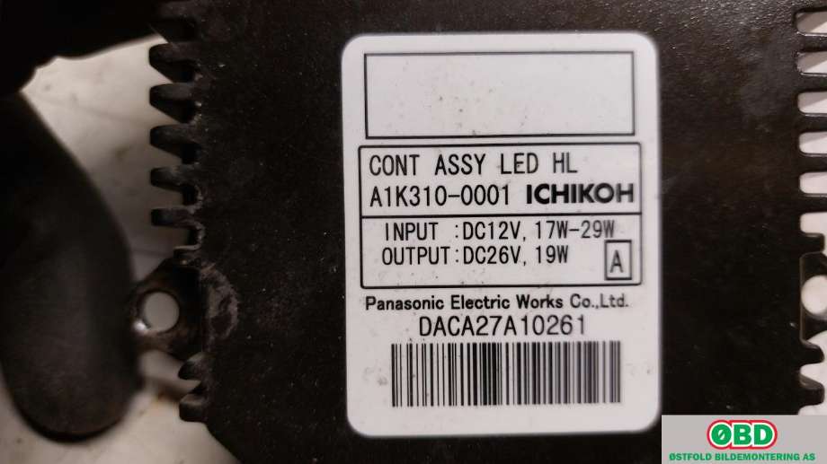 Styreenhet xenon/ballast til Nissan Leaf 2011-2017 (Type I)  (NISSAN|260558990A|A1K3100001)
