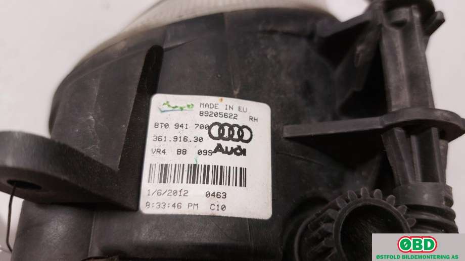 Tåkelykt høyre foran til Audi A1 2010-2014 (Type I, Fase 1)  (AUDI|8T0 941 700||8T0941700)