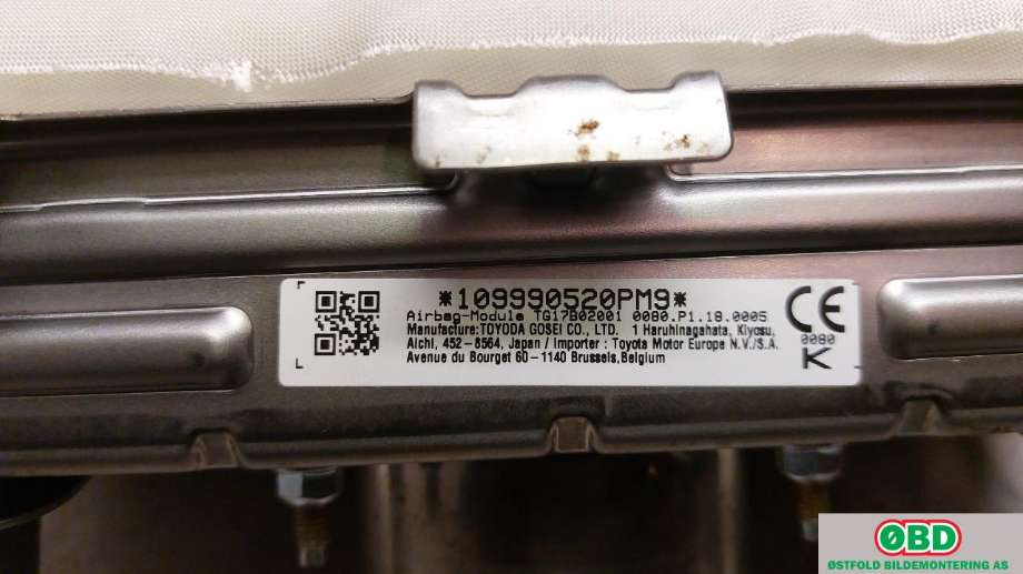 Airbag passasjer til Toyota Corolla 2019-->>  (TOYOTA|7396002380|)