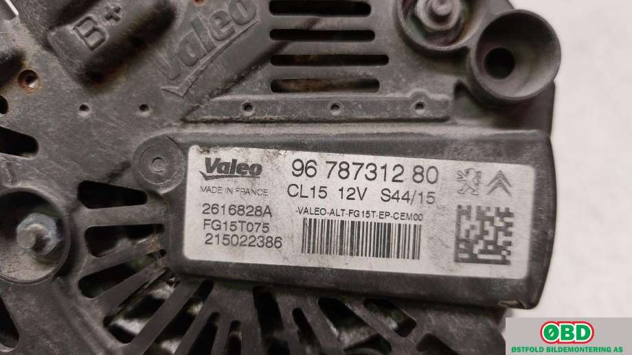 Dynamo til Peugeot 308 2013-2021 (Type II) (PEUGEOT|96 787 312 80|98 222 307 80|9678731280)