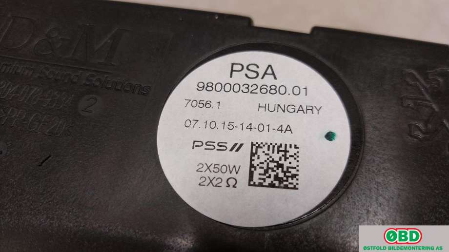 Bilstereo høyttaler til Peugeot 308 2013-2021 (Type II) (PEUGEOT||980032680)