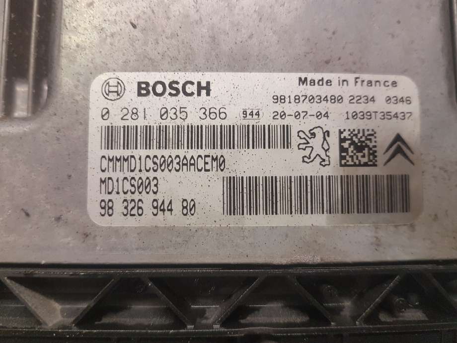 Styreenhet motor til Citroën Berlingo 2019-->> (Type III)  (CITROEN|1638428380|0281035366|9832694480)