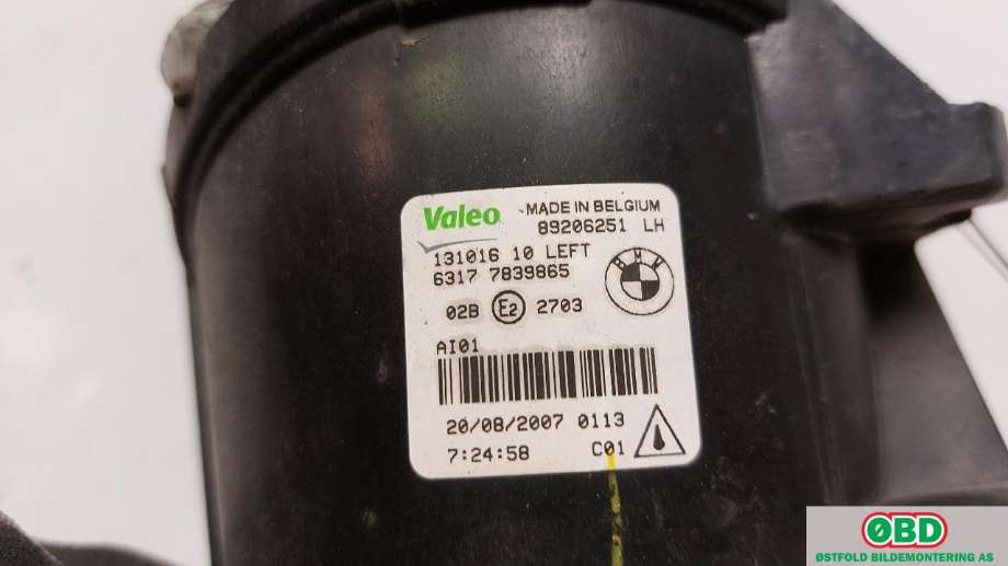 Tåkelykt venstre foran til BMW 3-Serie 2005-2011 (E90/E91/E92/E93) (E90/E91/E92/E93) (BMW|63 17 7 839 865||63177839865)