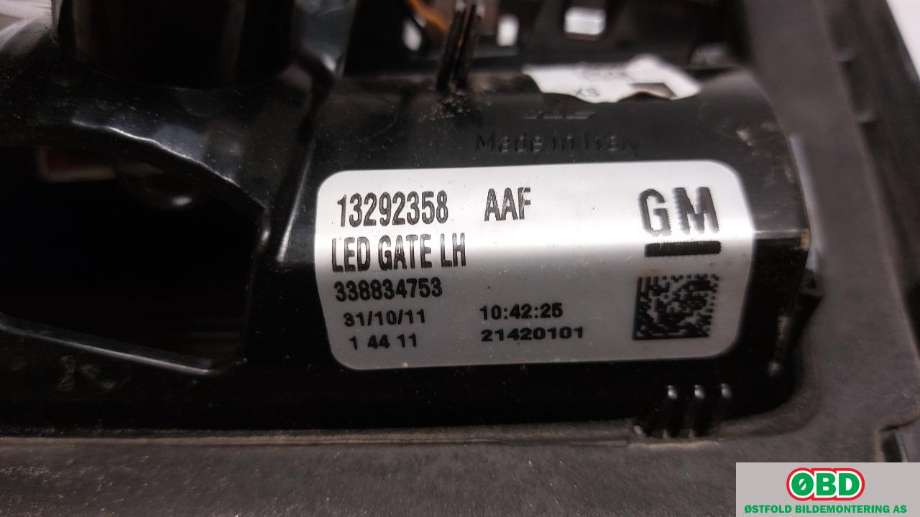 Baklykt venstre indre til Opel Zafira Tourer 2012-2018  (OPEL|13292358|)