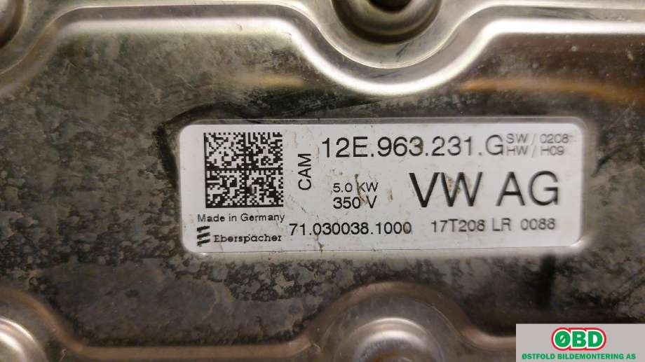 Varmeapparat register til VW e-Golf 2017-2020 (Fase 2) (VOLKSWAGEN|5QE 819 013 AD||12E963231G)