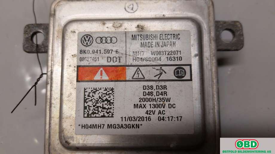 Styreenhet xenon/ballast til VW Golf VII 2017-2020 (Fase 2)  (VOLKSWAGEN|8K0 941 597 E|W003T22071|8K0941597E)