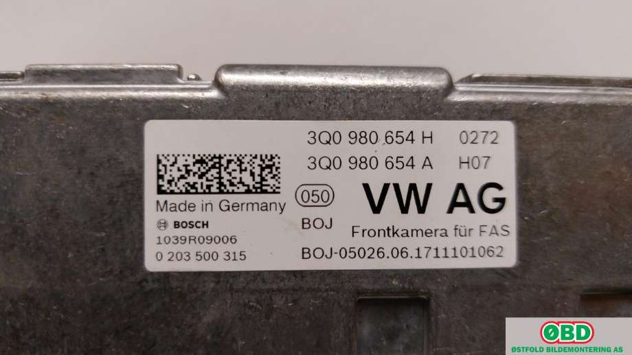 Kamera til VW e-Golf 2017-2020 (Fase 2)  (VOLKSWAGEN|3Q0 980 654 H||3Q0980654H)