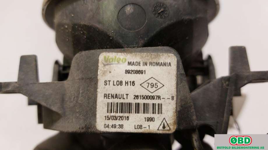 Tåkelykt høyre foran til Renault Megane 2016-->> Type IV (RENAULT|261500097R|)