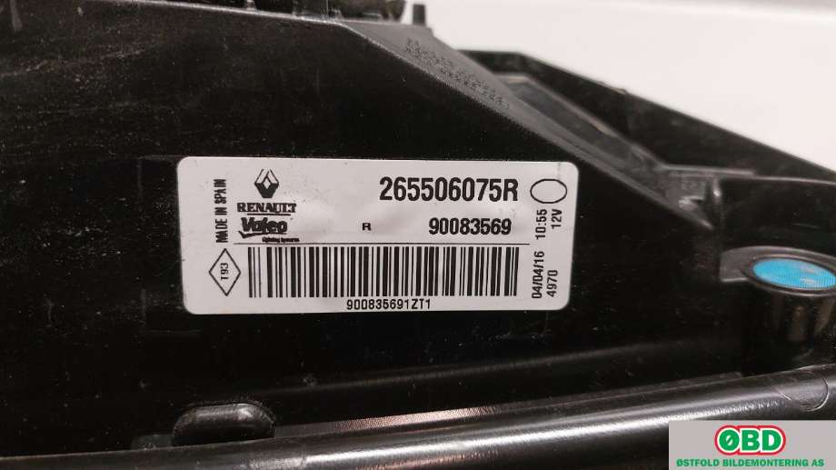 Baklykt høyre indre til Renault Megane 2016-->> Type IV  (RENAULT|265506075R|)