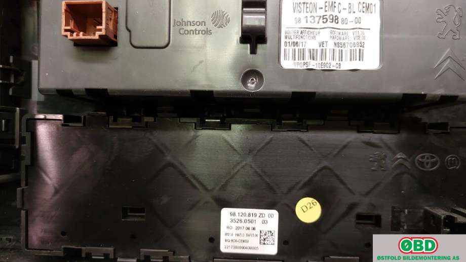 Bilstereo til Toyota Proace 2016-->> (Type II)  (TOYOTA||9813759880|98120819ZD)