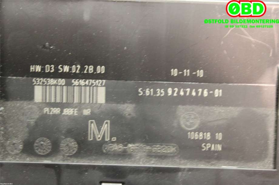 Styreenhet comfort (BCM) til BMW 3-Serie 2005-2011 (E90/E91/E92/E93) (E90/E91/E92/E93) (BMW|61 35 9 364 819||61359247476)