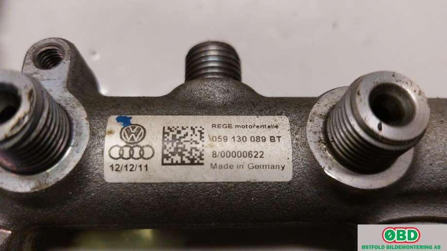 Dyseskinne (fuelrail) til Audi A6 2011-2014 (Type IV, Fase 1) (C7) (C7) (AUDI|059 130 089 BT||059130089BT)