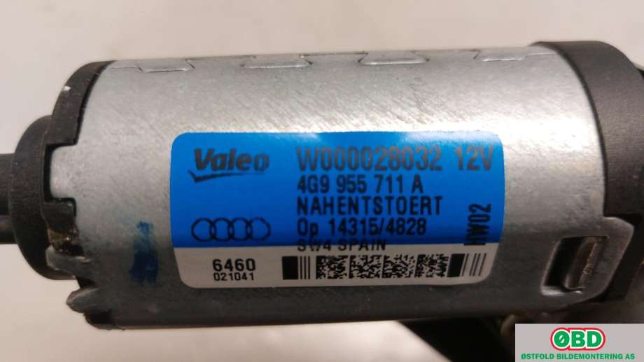 Viskermotor bakrute til Audi A1 2010-2014 (Type I, Fase 1)  (AUDI|8U0 955 711 A|4G9 955 711 C|4G9955711A)