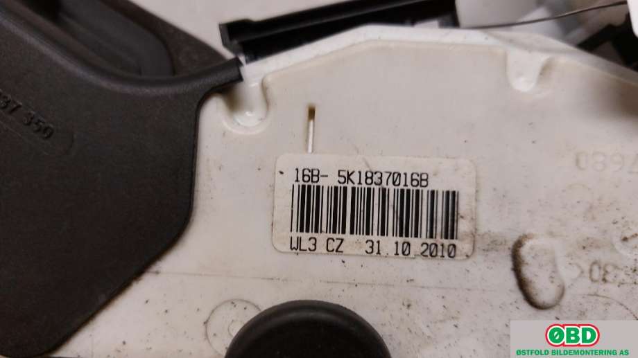 Låsekasse høyre foran til VW Sharan 2010-->> (Type II)  (VOLKSWAGEN|5K1 837 016 H|)