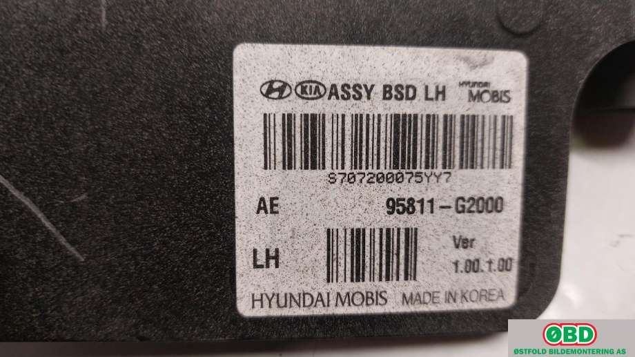 Sensor radar til Hyundai Ioniq Electric 2016-2019 (Fase 1) (HYUNDAI|95811G 2000||95811G2000)