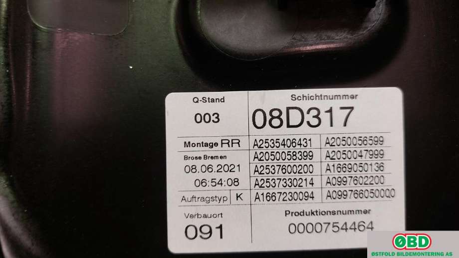 Ruteheis til Mercedes GLC 2015-2022 (X253) (X253) (MERCEDES|A 253 730 80 02|)