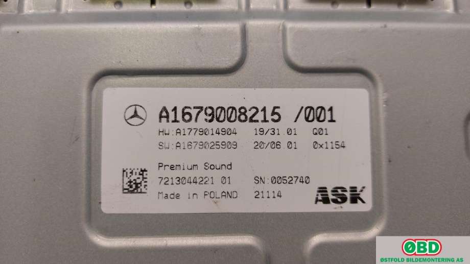 Bilstereo forsterker til Mercedes GLC 2015-2022 (X253) (X253) (MERCEDES|A 167 900 82 15||1679008215)