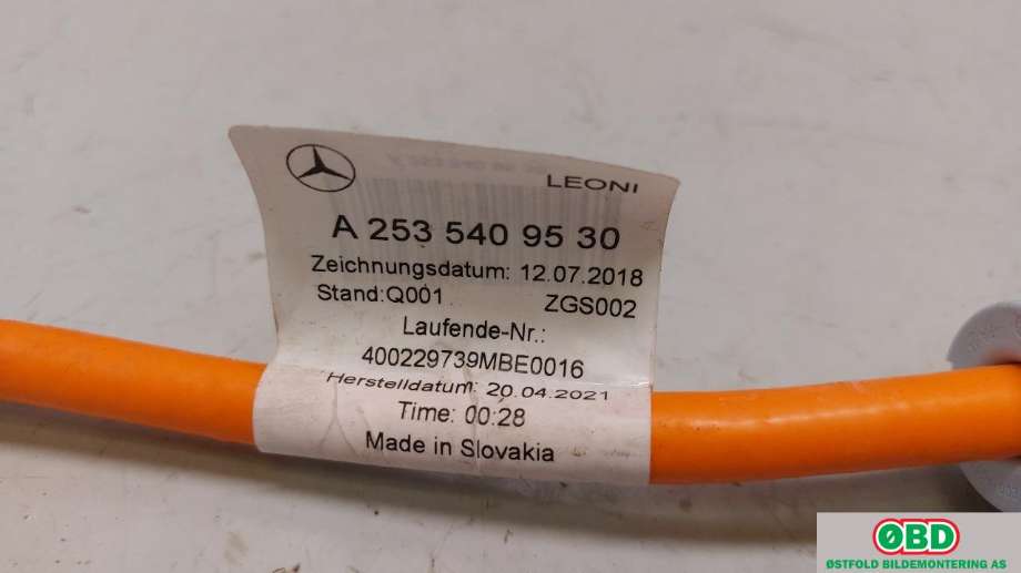 Kabel høy volt (HV) hybrid til Mercedes GLC 2015-2022 (X253) (X253) (MERCEDES|A 253 540 95 30||2535409530)