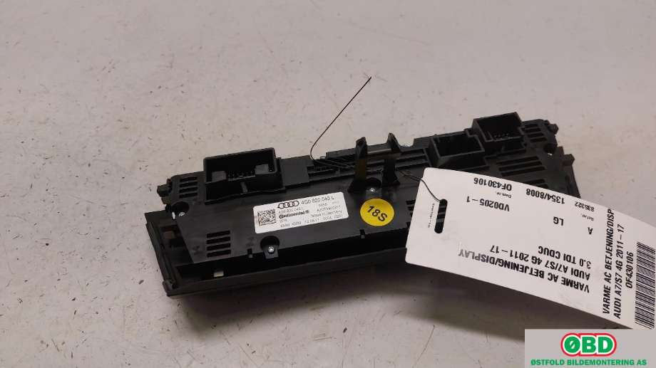 Varmeapparat betjening til Audi A7 2010-2014 (Type I, Fase 1)  (AUDI|4G0 820 043 L||4G0820043L)
