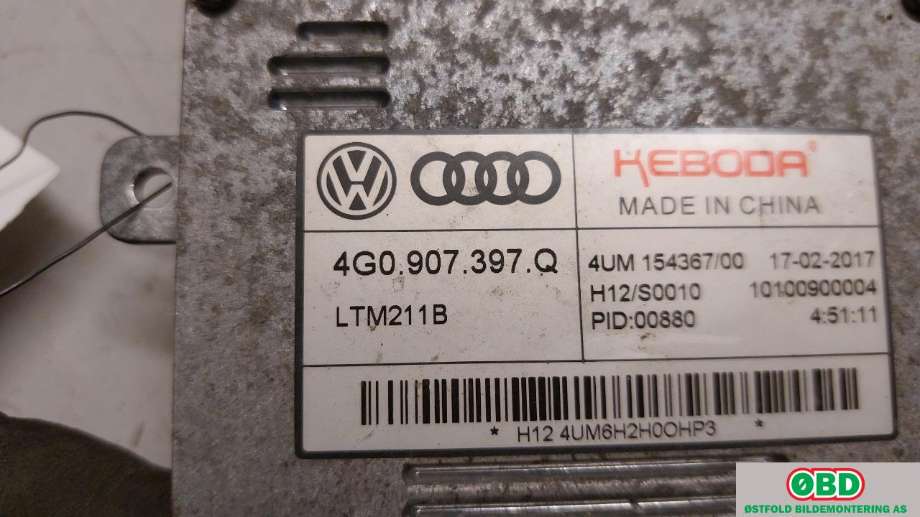 Styreenhet xenon/ballast til Škoda Superb 2015-->> (Type III) (SKODA|4G0 907 397 Q||4G0907397Q)