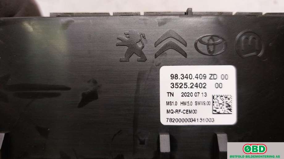 Varmeapparat betjening til Citroën Berlingo 2019-->> (Type III) (CITROEN|98340409ZD|)