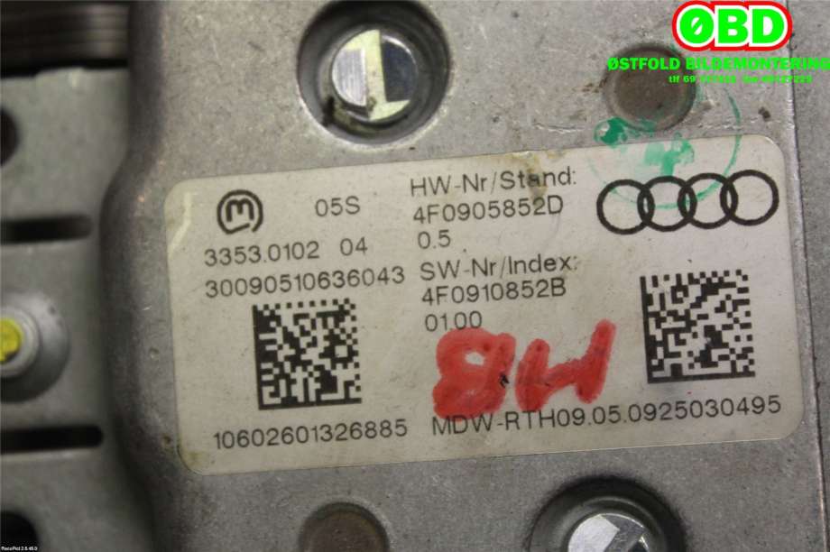 Rattaksel elektrisk servo til Audi Q7 2006-2010 (Type I, Fase 1)  (|4F0419512P)