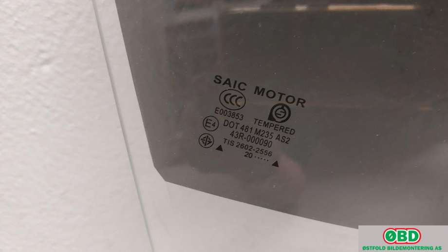 Siderute høyre bak til MG ZS EV 2019-2021 (Type I, Fase 1) (43R000090|)