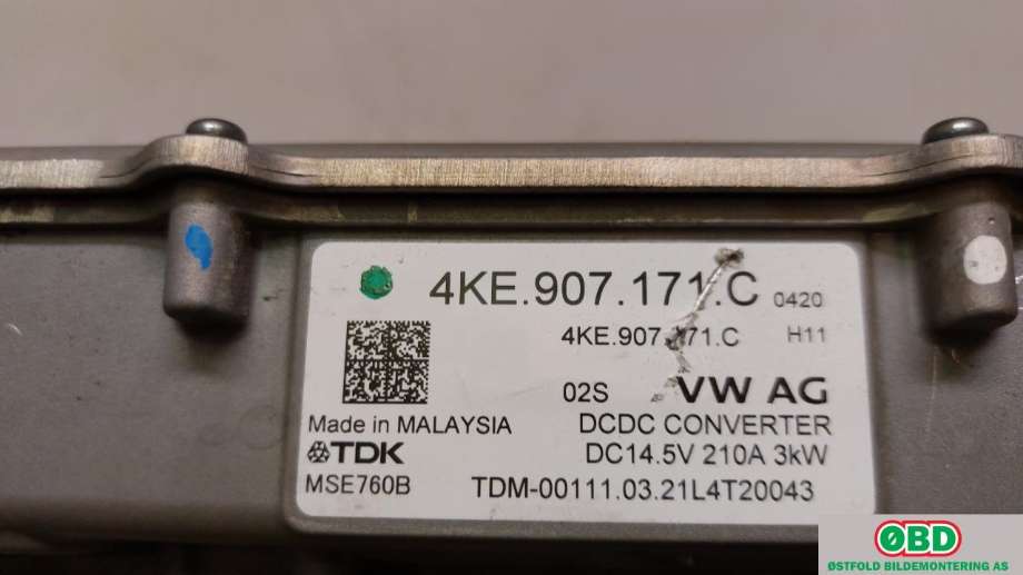 DCDC converter hybrid til Audi e-tron 2018-->>  (AUDI|4KE 907 171 C||4KE907171C)