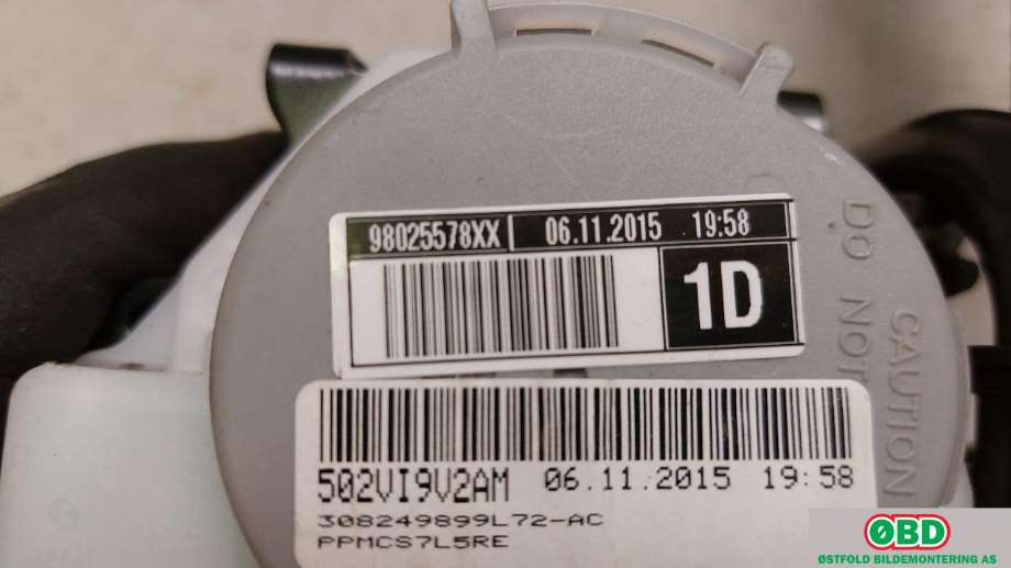 Airbag beltestrammer til Peugeot Partner 2015-2019 (Type II, Fase 2)  (PEUGEOT|98025578XX|)