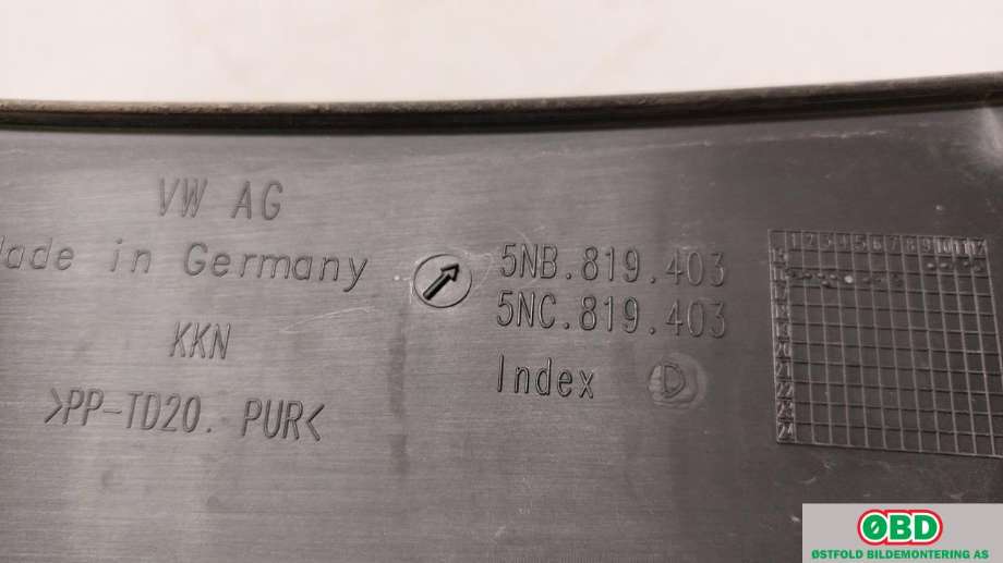 Deksel til VW Tiguan 2016-2020 (Type II, Fase 1) (VOLKSWAGEN|5NB 819 404 C|5NB 819 403 D|)