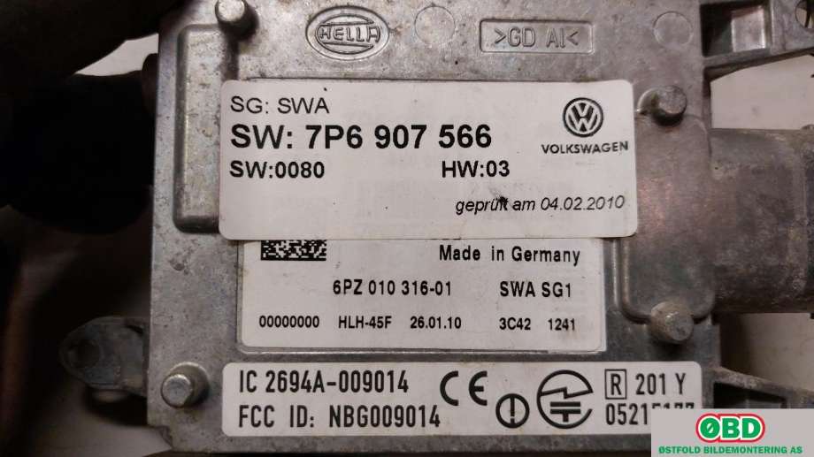 Sensor radar til VW Touareg 2010-2018 (Type II) (VOLKSWAGEN||7P6907566)