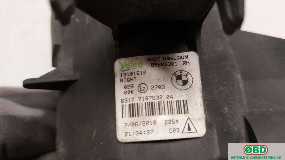 Tåkelykt høyre foran til BMW X6 2008-2014 (E71/E72) (E71/E72) (BMW|63 17 7 187 632|)