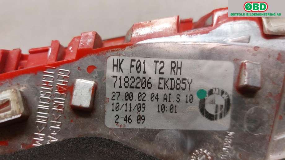 Baklykt høyre indre til BMW 7-Serie 2009-2015 (F01/F02/F03/F04) (F01/F02/F03/F04) (BMW|63 21 7 182 206|)