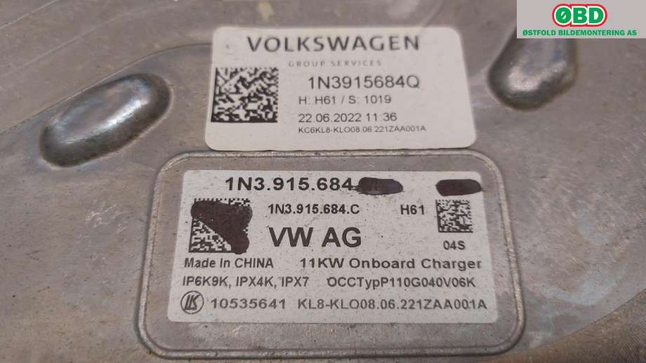 Batterilader (OBC - On Board Charger) til VW ID.BUZZ 2022-->>  (1N3 915 684 Q||1N3915684Q)