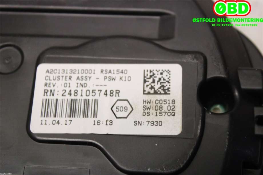 Instrumentpanel til Renault Koleos 2017-->>  (RENAULT|248105341R|)