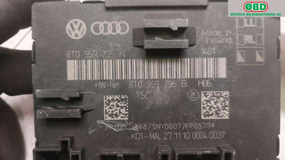 Styreenhet dør venstre foran til Audi A5 2007-2016 (Type I)  (AUDI|8T0 959 795 H||8T0959795N)