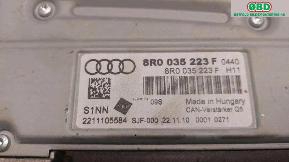 Bilstereo forsterker til Audi A5 2007-2016 (Type I)  (AUDI|8R0 035 223 F||8R0035223F)