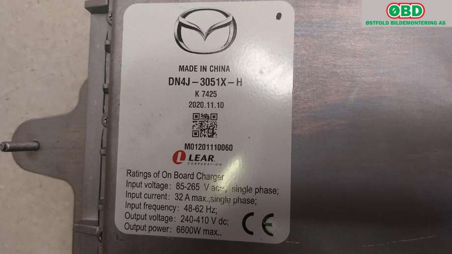 Batterilader (OBC - On Board Charger) til Mazda MX-30 2020-->>  (MAZDA||DN4J3051X-H)