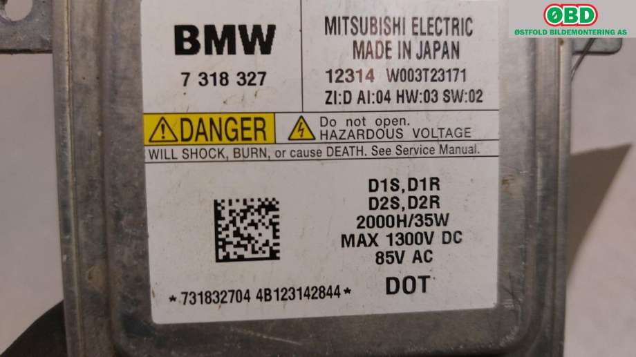 Styreenhet xenon/ballast til BMW 1-Serie 2011-2015 (Fase 1) (F20/F21) (F20/F21) (BMW|63 11 7 318 327|W003T23171|7318327)