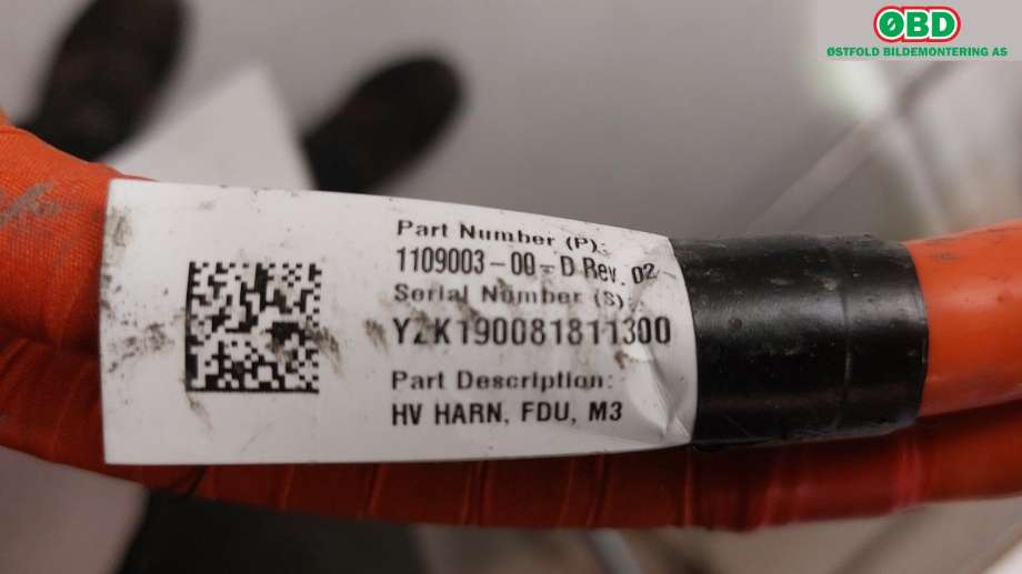 Kabel høy volt (HV) hybrid til Tesla Model 3 2018-2023 (Fase 1)  (TESLA|1109000-00-D|)