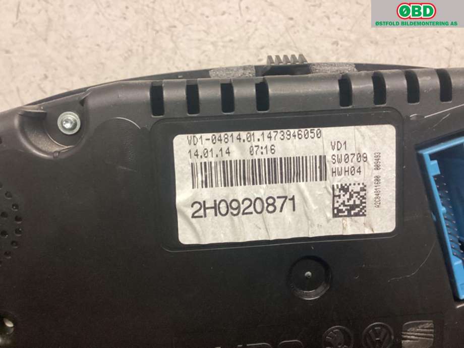 Instrumentpanel til VW Amarok 2010-2016 (Type I, Fase 1)  (VOLKSWAGEN|2H0 920 871|)
