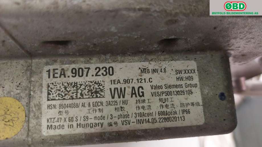 Inverter elbil til Škoda Enyaq 2021-->>  (SKODA ENYAQ 80X NY||1EA907230)