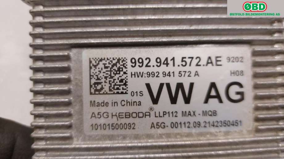 Styreenhet xenon/ballast til Škoda Enyaq 2021-->>  (SKODA ENYAQ 80X NY|992 941 572 AE||992941572AE)