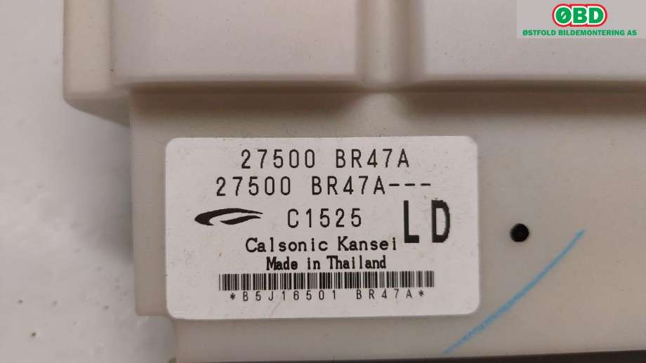 Varmeapparat betjening til Nissan Qashqai 2010-2014 (Type I, Fase 2)  (NISSAN|27500BR47A|)