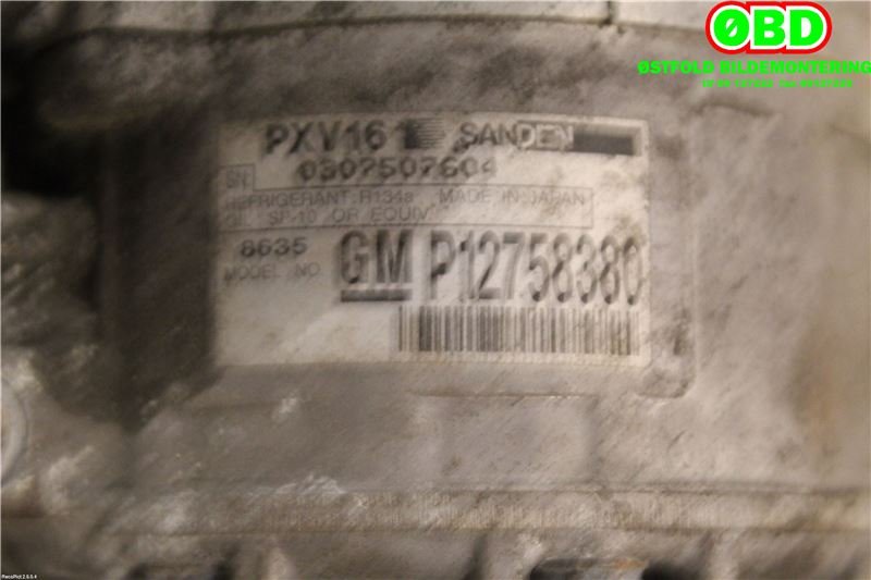 Aircondition kompressor til Saab 9-5 2006-2010 (Type I, Fase 3)  (SAAB|12758380|)